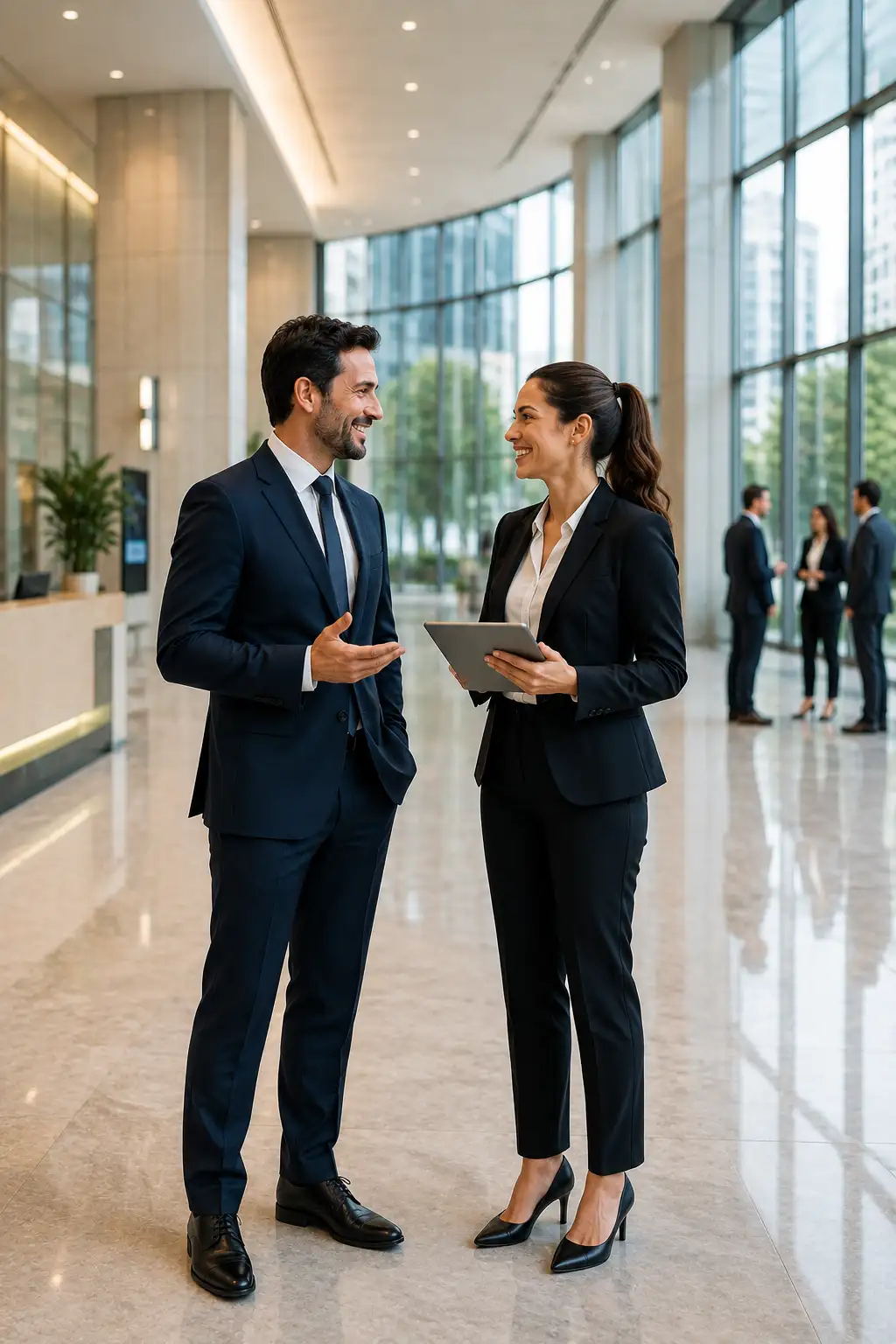 Commercial real estate professionals collaborating